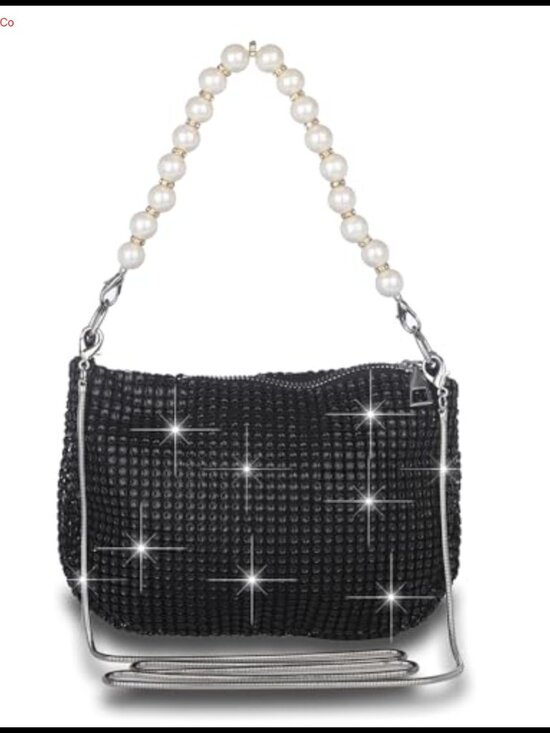 Handbags - Rhinestone Evening Bag Bucket Purse Shoulder Crossbody Bag for Women